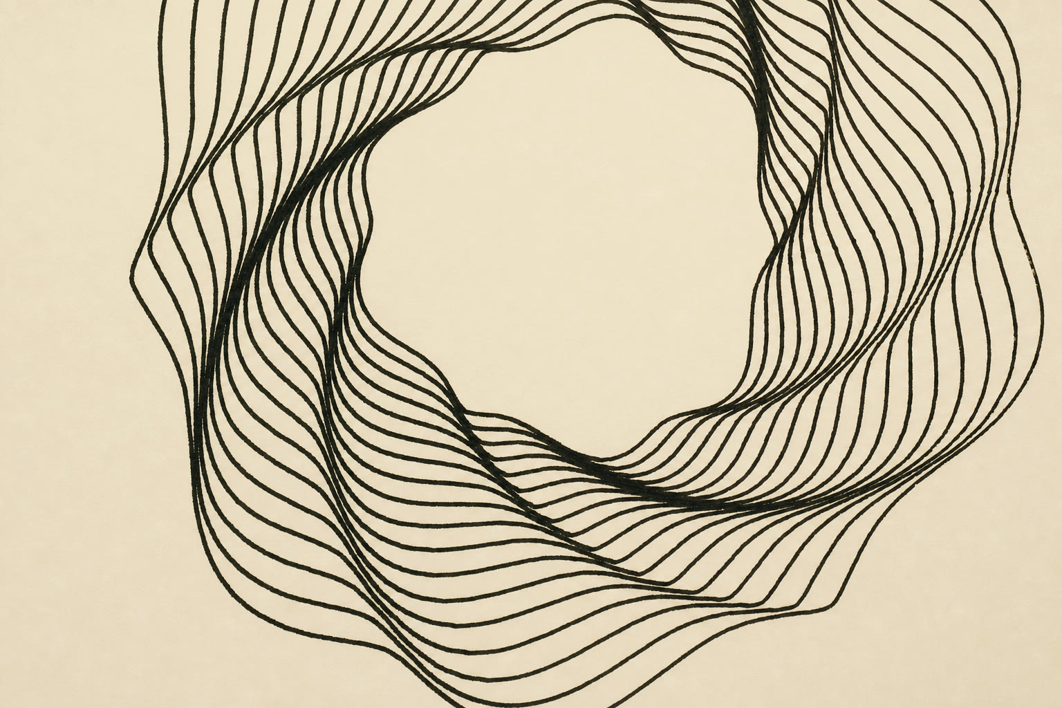 Concentric wavy ring drawing