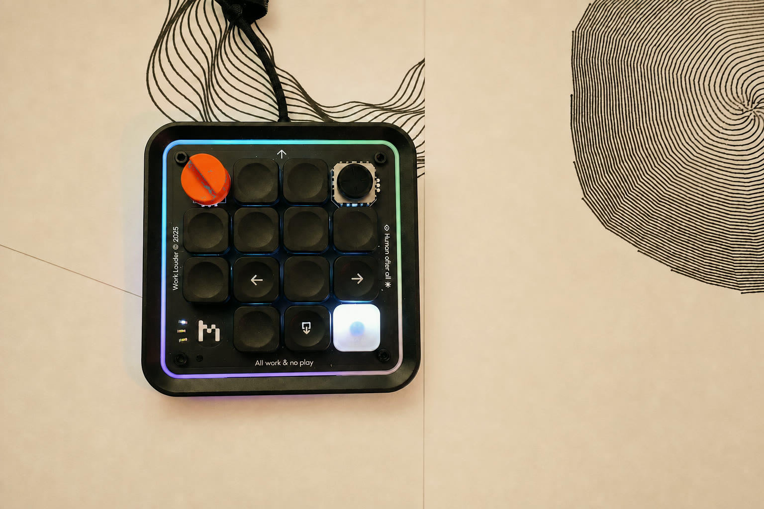 Work Louder macro pad used to jog the robot by hand